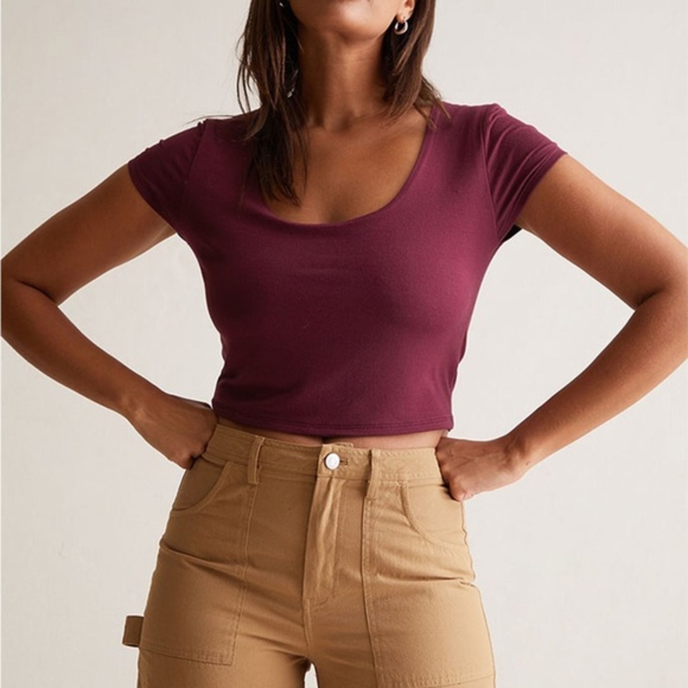 NWT Banana Republic Crop top size XXL in wine red